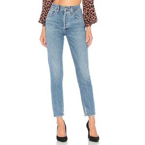 AGOLDE Jamie High Rise Classic Denim Jeans Size 24 Button Fly Distressed